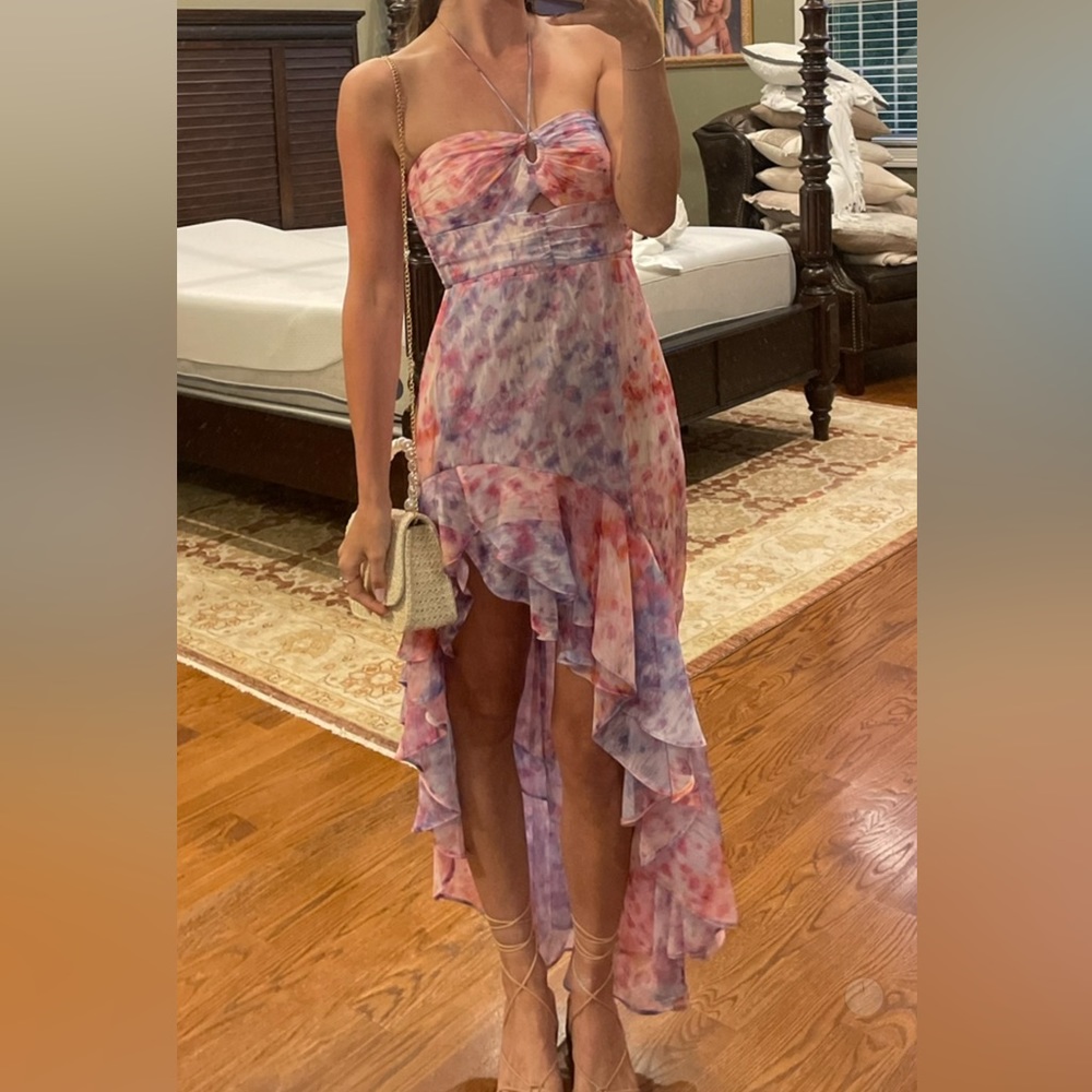 WORN ONCE - Amanda Uprichard high low cotton candy halter dress